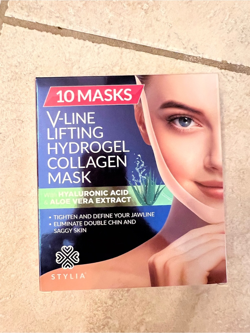 V-Line Lifting Hydrogel Collagen Mask - Blue/Green (10 Masks)